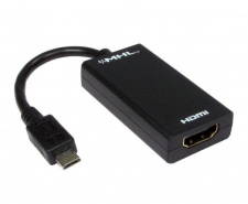 USB Micro-B Male to HDMI Female MHL Adapter Cable w/ Charging Port 