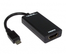 USB Micro-B Male to HDMI Female MHL Adapter Cable w/ Charging Port Image