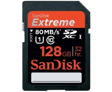 SanDisk Extreme SDXC Class 10 UHS-I Memory Card 80MB/s, 128GB