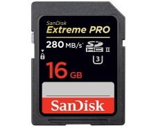 SanDisk Extreme PRO SDHC/SDXC UHS-II Memory Card 280MB/s, 16GB