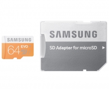 Samsung EVO Class 10 UHS-I MicroSDHC Card 64GB (Up To 48MB/s) with SD Adapter