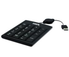 Laser Numeric Keypad with built-in 2 port USB hub 